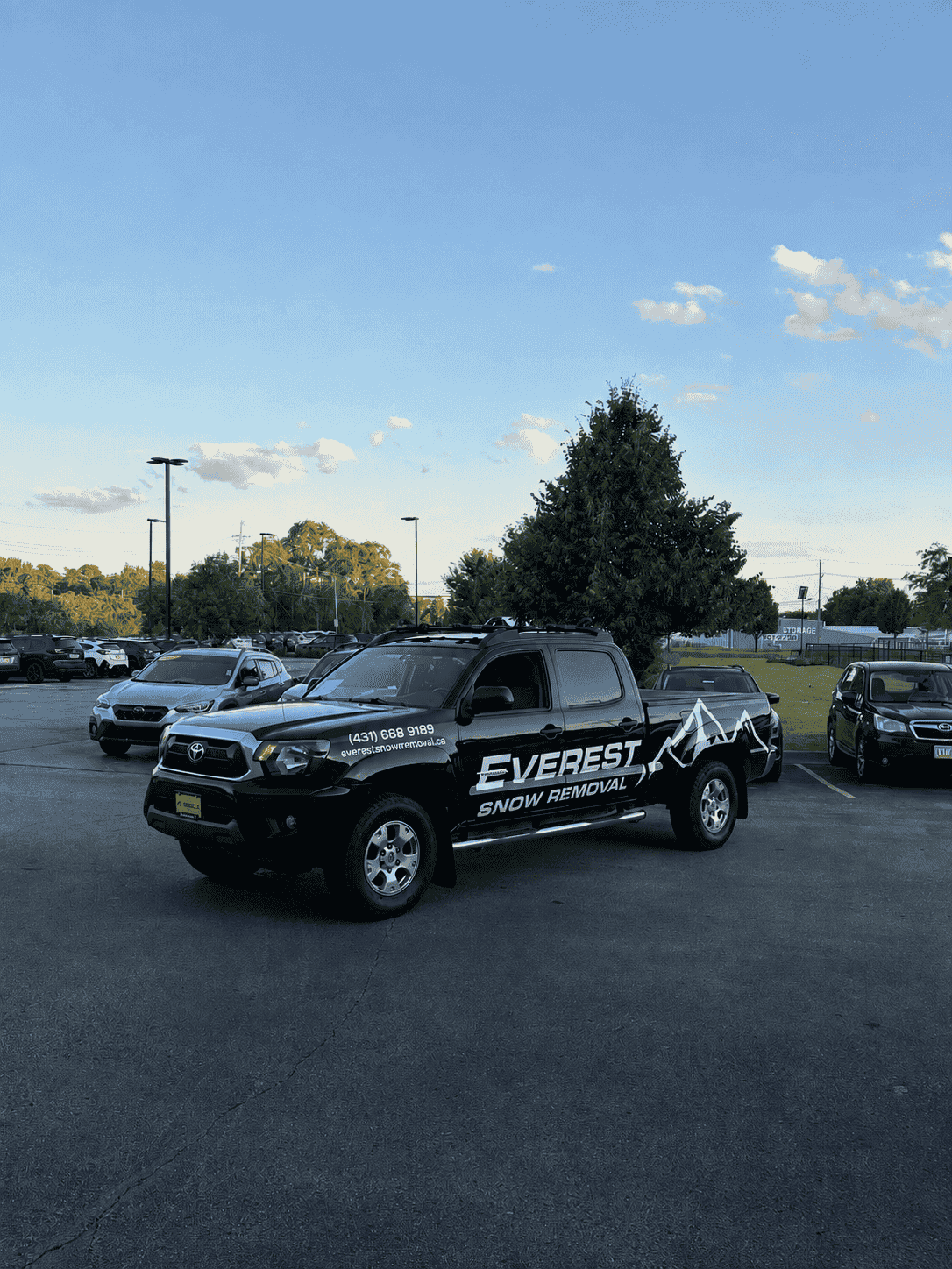 Everest Snow Removal branded truck in Winnipeg